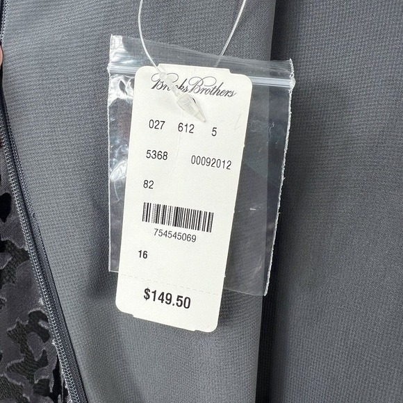 Brooks Brothers Gray Black Sleeveless Burnout Shift Dress 16 Mock Neck - Picture 9 of 16